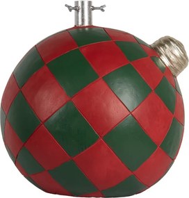 Červeno-zelený stojan na stromek koule Christmas Bauble - 42*42*43 cm