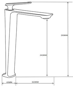 Mexen Ares vysoká umývadlová batéria, čierna - 744110-70