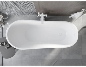 Mexen Alta, voľne stojaca vaňa 170 x 75 cm, biela-čierna, biely prepad, 52141707575-20