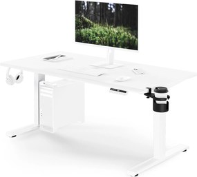 Elektrický stôl s nastaviteľnou výškou ergonomický biely,1400x700 mm: ARIA