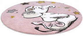 Dywany Łuszczów Detský kusový koberec Petit Elephant stars pink kruh - 140x140 (priemer) kruh cm