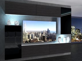 Obývacia stena 250 cm TV/RTV čierna eben  IMP 8/5/W/HKBBHK/0/0