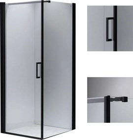 BPS-koupelny Štvorcový sprchový kút HYD-SK44 80x80 čierna/transparent - bez vaničky