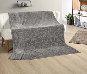 Deka Ornament XXL 180x220 cm, strieborná