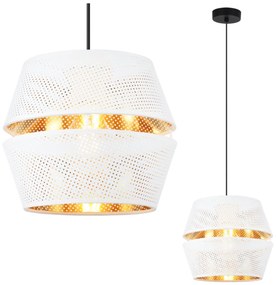 Závesné svietidlo Asti, 1x biele PVC tienidlo, g, b