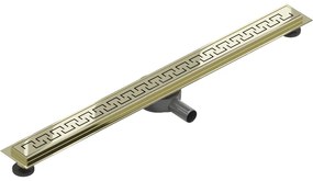 Mexen Flat 360°, nerezový sprchový žľab vzor M15 80 cm, zlatá lesklá, 1524080-40