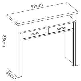 Dvojitý písací stôl v minimalistickom dizajne Seven