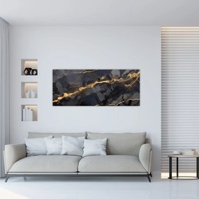 Obraz - Čierno - zlatý dekor (120x50 cm)