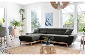 Tmavosivá rozkladacia variabilná rohová pohovka Miuform Dazzling Daisy