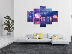 Obraz - Planéty na vode (150x105 cm)