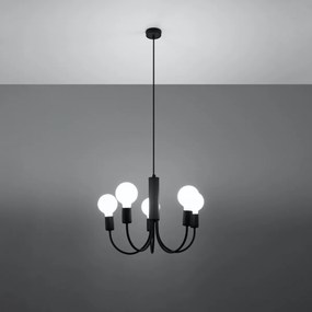 Luster Piccolo 5, čierne telo svietidla