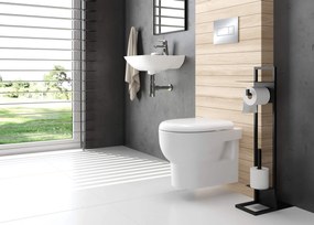 Deante Avis, závesná wc misa Rimless + toaletné sedátko z duroplastu, biela, CDAD6ZPW