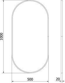 Mexen Loft oválne kúpeľňové zrkadlo 100 x 50 cm, zlatý rám - 9851-100-050-000-50