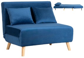 JAKS Rozkladacie kreslo Marry 2 tmavo modré velúr