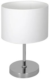 Stolná lampa Casino, 1x biele textilné tienidlo, ch