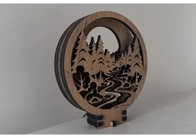 Li-Go 23580/DUB2 - LED stmievateľná stolová dekorácia LED/12W/230V 20x22 cm dub/lesk