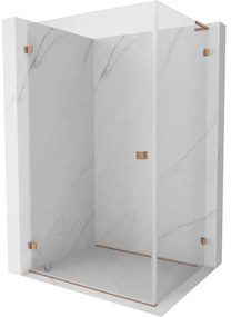 Mexen Lunar-B L, 1-krídlový sprchový kút, ľavý, 95 x 80 cm, 8mm číre sklo, medený profil, 832L-095-080-65-00-L