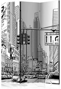 Paraván - Street in New York city [Room Dividers] Veľkosť: 135x172, Verzia: Akustický