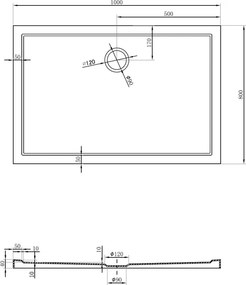 Mexen Flow obdĺžniková sprchová vanička slim 100 x 80 cm, biely lesk - 46R108010