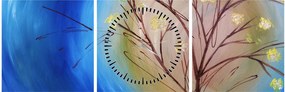 Obraz - Strom zakrývajúci slnko (s hodinami) (90x30 cm)