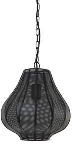 Čierne závesné kovové svetlo Micha - Ø27*33cm