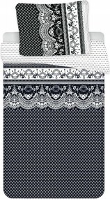 Bavlnené obliečky na 2 postele CANZONE BLACK, čierne Rozmer obliečky: 2 ks 70 x 90 cm | 2 ks 140 x 200 cm