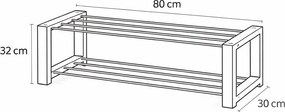 Kovová botníková skrinka FRAME 2, čierna