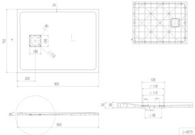 Erga Hyper, SMC sprchová vanička 90x70x2,6 cm + sifón, čierna matná, ERG-V06-SMC-7090S-BK