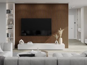 Mexen Lam-F, akustické stenové lamely 275 × 30 cm, plstený podklad 8 mm, technická dyha, mahagón rubínový, S105-275307-3015-013