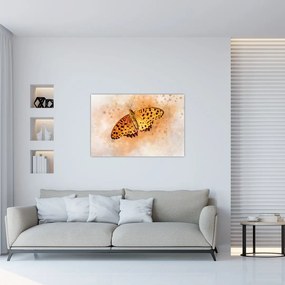 Obraz - Oranžový motýľ, aquarel (90x60 cm)