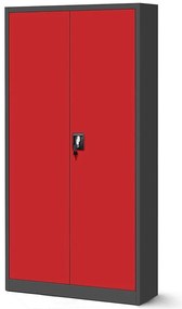 Skriňa Jan kovová antracit/červená