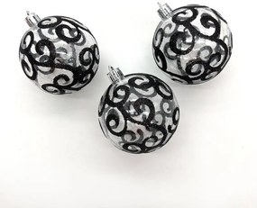 DECOLED Plastové ozdoby, d. 7 cm, 18 ks, čierne