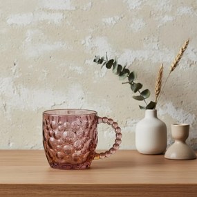 Sklenený hrnček VINI PEARL 350 ml fialový/hnedý