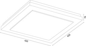 Argon 1867 - Stropné svietidlo TABOR 4xE27/15W/230V 42x42 cm terakotové