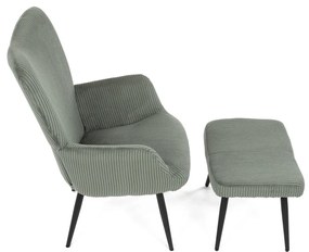 Relaxačné kreslo s podnožkou L7285 GRN6, zelené