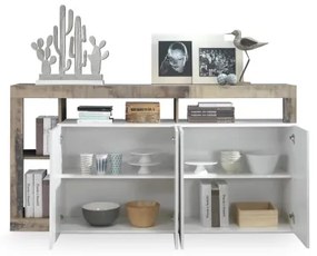 Komoda LENOR biela/hnedá