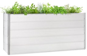 Nova Grow, záhradný záhon, 195 x 91 x 50 cm, WPC, drevený vzhľad, biely