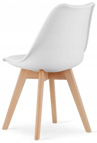 Jedálenská zostava TODI 80cm okrúhly stolový set biely+ 4 stoličky MARK biele