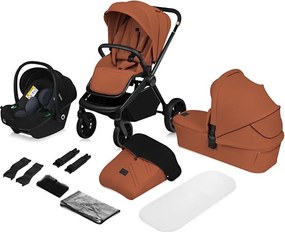 Lionelo - Kombinovaný kočík 3v1 MIKA PLUS Hrdzavo-hnedá