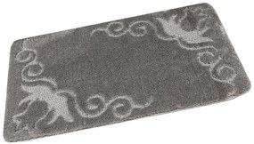 Kúpeľňový koberček Marika sivý, kvety