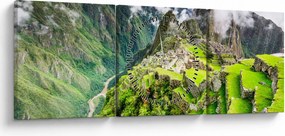 Obraz - Machu Picchu (s hodinami) (90x30 cm)