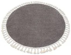 styldomova Hnedý shaggy koberec Berber 9000 Maroko kruh
