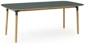 Stôl Form, obdĺžnikový, 95x200 cm – zelený/dub