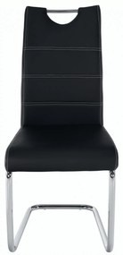 Kondela Jedálenská stolička, čierna/svetlé šitie, ABIRA NEW 66448