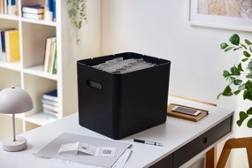 Úložný box na dokumenty na archiváciu + 10 závesných zakladačov, myPAPER BOX – čierny