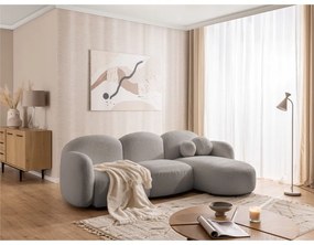 Sivá rohová pohovka z textílie buklé (pravý roh/s leňoškou) Orbit – Ropez