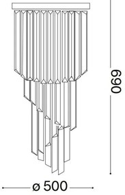 Ideal Lux - Krištáľový prisadený luster CARLTON 12xE14/40W/230V chróm
