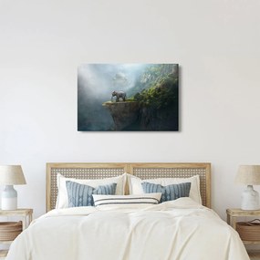 Obraz - Sloník na vrchole Taj Mahal (90x60 cm)