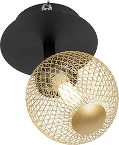 Bodové svetlo čierne so zlatom nastaviteľné - Athens Wire