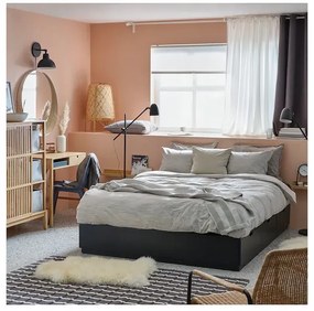 IKEA NORDLI Rám postele s zásuvkami antracitový 160 x 200 cm manželská